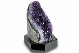 Deep Purple Amethyst Geode With Wood Base - Uruguay #275644-2